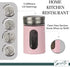 Light Pink Salt Pepper Shakers Retro Spice Jars Glass - Set of 2