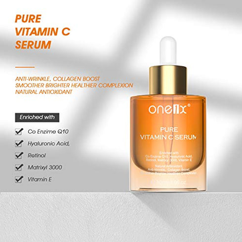 Vitamin C Serum for Face, VC Facial Serum with Retinol and Hyaluronic Acid, Glow Serum Removes Dark Spot and Acne, Anti-aging Oxidant Serums for Woman 1 Fl.OZ