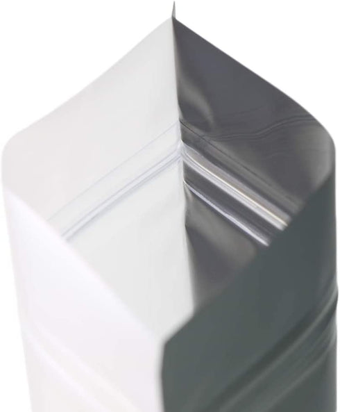 QQ Studio Pack of 100 Translucent Front Matte Black Poly Plastic Resealable Bags (0.8oz (3" x 5"), Stand-Up Pouch)