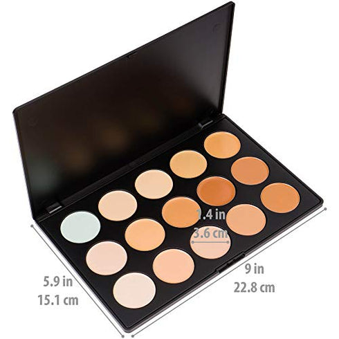 SHANY Professional Cream Foundation and Camouflage Concealer - 15 Color Palette