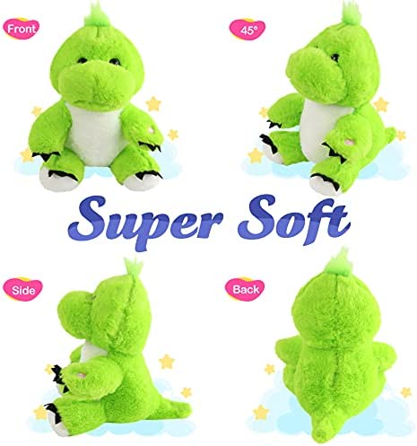 BSTAOFY 11'' Light Up Dinosaur Stuffed Animals Cute LED T-Rex Soft Plush Toy Glow in The Dark Gifts for Kids Boys Girls Birthday Holiday, Green