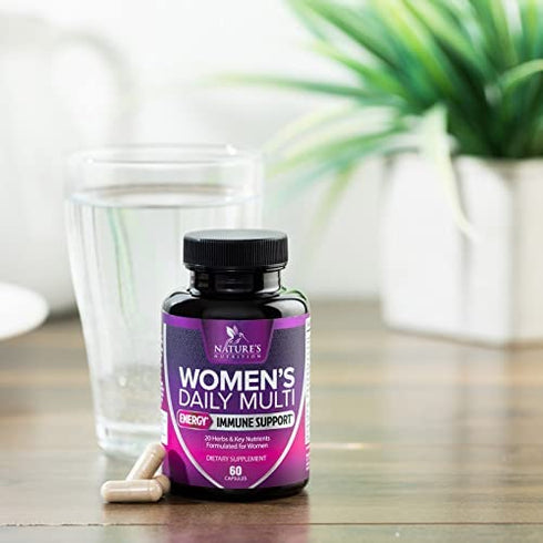 Multivitamin for Women, Nature's Daily Womens Multi Vitamin Supplement for Immune Health Support with Vitamins A, C, D, E and Zinc, Vitamin B12 for Energy with Biotin - 60 Capsules