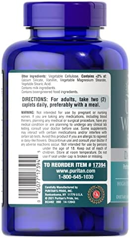 Puritans Pride Ultra Woman 50 Plus Multivitamin Caplets with Zinc, 120 Count, White