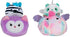 Squishville by Squishmallows Felicia in Carriage & Zeke in Car, Two 2” Soft Mini-Squishmallow Pandacorn and Zebra Plush, Plush Carriage and Car Vehicles, Irresistibly Soft Colorful Plush