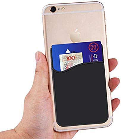 HEKEUOR Silicone Card Keeper Phone Wallet Credit Card ID Card Holder for iPhone, Android and Most Smartphones