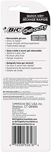 BIC Gel-ocity Quick Dry Special Edition Fashion Gel Pen, Medium Point (0.7mm), Assorted Fashion Colors, 2-Count