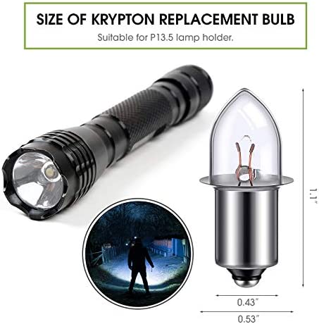 3 Pieces 3 Volt/ 3D - 3.6 Volt 0.75A Bayonet Base Krypton Replacement Bulbs Flashlight Bulbs