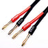CESS-020 1/4 Inch TS to Dual Banana Plug Speaker Adaptor, 6 Inch - Mono 6.35mm Female Jack to Banana Cable - 2 Pack