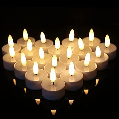 Wondise Halloween Tea Lights Battery Operated Flameless Flickering Candles with Timer, 12Pack Realistic 3D Wick Votive Candles Battery Included, for Dating Wedding Dinner Decoration
