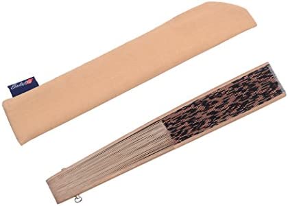 Hand Fan Bamboo Leopard Printed Folding Fan Cotton For Party Wedding Gift with Fan Cover