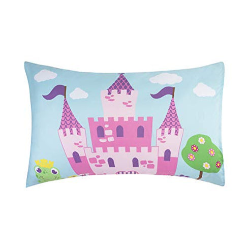 EVERYDAY KIDS 3-Piece Toddler Fitted Sheet, Flat Sheet and Pillowcase Set - Princess Storyland - Soft Breathable Microfiber Girls Toddler Sheets Set - Toddler Bed Sheets