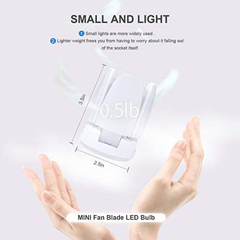 Rieyue 2 Pack LED Light Bulb 35 Watt (150W Equivalent), E26 Base 6500K Daylight Mini LED Light Bulbs, Super Bright Light Bulb, Deformable LED Bulbs for Workbench Porch Basement, LED Garage Light