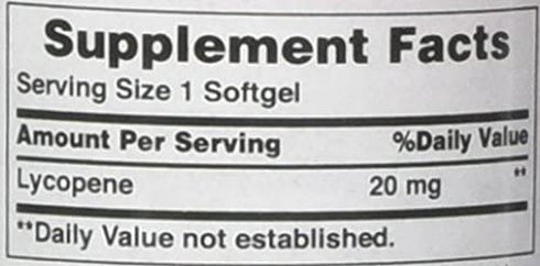 Lycopene 20 Mg, Promotes Prostate and Heart Health, 60 Count by Puritan's Pride