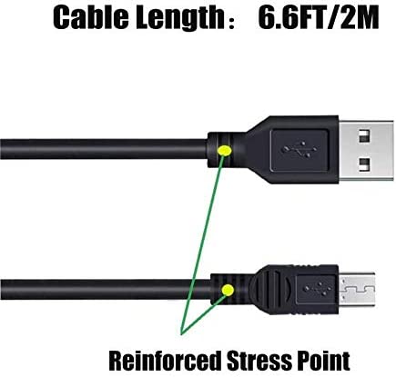 6.6Ft Charger Cable for PS3 Controller, 2Pack Long Mini USB Data Sync Transfer Charging Cord Compatible with Playstation 3, PS3 Slim, PS Move Controller