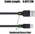 6.6Ft Charger Cable for PS3 Controller, 2Pack Long Mini USB Data Sync Transfer Charging Cord Compatible with Playstation 3, PS3 Slim, PS Move Controller