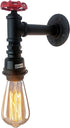 Black Water Pipe Light Fixture,Steampunk Light Fixture,Steampunk Sconce E26 Edison for Industrial Lamp--- Black
