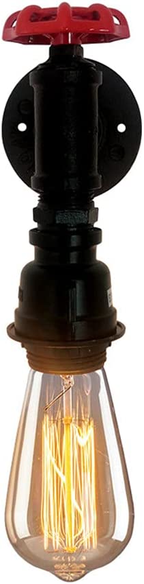 Black Water Pipe Light Fixture,Steampunk Light Fixture,Steampunk Sconce E26 Edison for Industrial Lamp--- Black