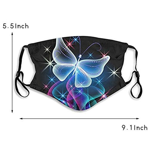 3 Pcs Butterfly Face_Mask for Women Man Colorful Butterfly Clover Mouth Protective Reusable Washable Designer Cloth Adjustable Cute Funny Gift for Women Men