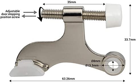 5 Pack Rok Hardware Heavy Duty Hinge Pin Door Stop, Brushed Nickel ROKDSP1BN