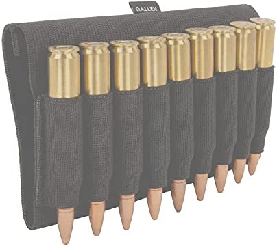 Allen Company Rifle Buttstock Shell/Cartridge Holder, Durable Elastic Loops Hold .270, 30.06, 6.5 Creedmoor, 7 mm (Fits Most Hunting Rifles), Black, 206