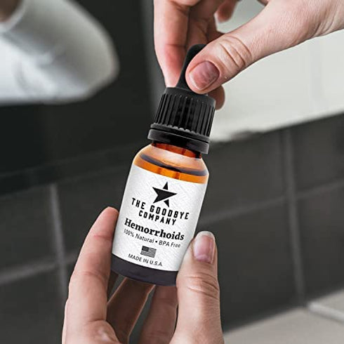 Goodbye Hemorrhoids Natural Vegan Hemorrhoid Healing Serum, Cream to Shrink Hemorrhoids - Hemorrhoid Treatment Made in USA, Hemorrhoid Shrinking Treatment (15 ml)