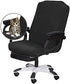 SARAFLORA Office Chair Cover- Large, Black- Removable Computer Chair Cover for Office Chair with Zipper for Universal Rotating Chair Desk Chair Cover High Back Chair Seat Washable Protector for Pets
