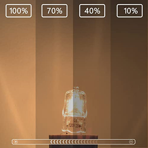 G8 Halogen Light Bulbs 20W 120V Xenon Under Cabinet Lighting Replacements G8 Base 2Pin T4 JCD Type (10PCS)