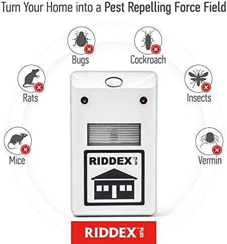 RIDDEX Plus Insect Repellent | Plug in, Mouse Deterrent - Pest Control for Defense Against Rats, Mice, Roaches, Bugs and Insects | Control Pests with No Chemicals or Poison | White