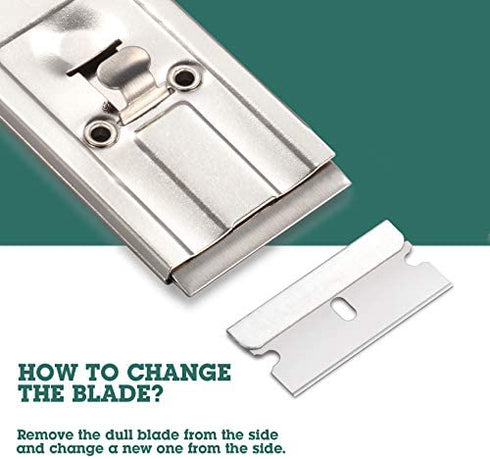 DILAKS 2-Pack Razor Scraper, All Metal Heavy Duty Razor Blade Scraper with Extra 20-Piece Blades