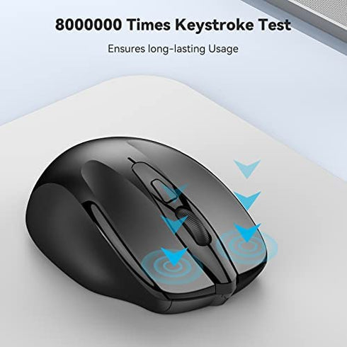 TECKNET Bluetooth Wireless Mouse, Computer Mouse with 6 Buttons, 5 Adjustable DPI Levels, 24 Month Battery Life, Ergonomic Cordless Mouse for Laptop, Computer, Mac,PC, Windows, Chromebook, Notebook