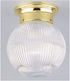 Westinghouse Lighting 6669200 One-Light Flush-Mount Interior Ceiling Fixture, Polished Brass Finish with Crystal Ribbed Glass Globe
