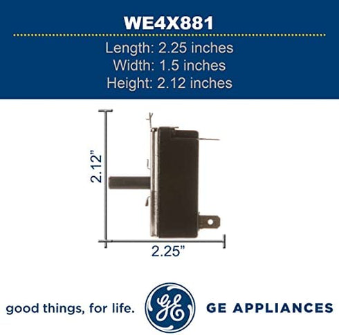 GE WE4X881 Genuine OEM Rotary Start Switch for GE Dryers
