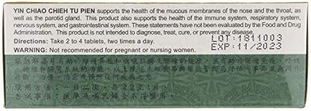 YIN CHIAO Chieh TU PIEN -Herbal Supplement for Respiratory Support (1 Box, 96 Tablets)
