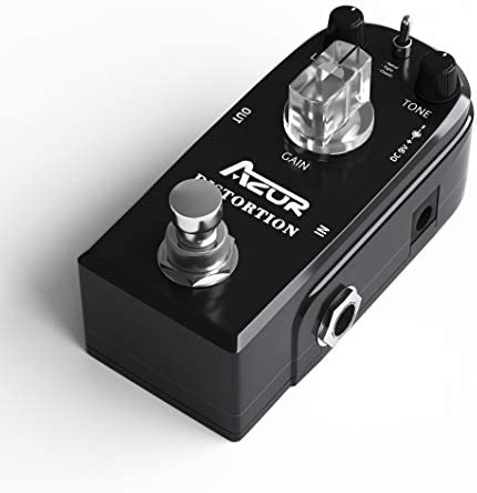 AZOR Distortion Guitar Pedal Effect 3 Modes Natural, Tight, Classic Mini Pedal for Electric Guitar True Bypass