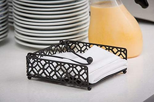 Tablecraft Farmhouse Collection Napkin Holder, Black, Model: