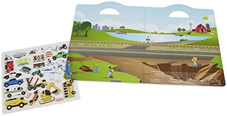 Melissa & Doug Vehicles Puffy Sticker Play Set Travel Toy with Double-Sided Background, 32 Reusable Puffy Stickers