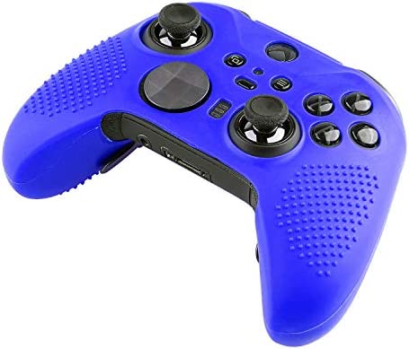 AreMe Soft Anti-Slip Silicone Protective Cover Skins Case with Rubber Thumb Grips Analog Caps for New Xbox One Elite Series 2 Controller (Blue)