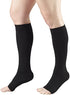 Truform 30-40 mmHg Compression Stockings for Men and Women, Knee High Length, Open Toe, Black, Medium