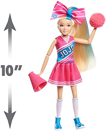 JoJo Siwa 10 Inch Singing Doll, Sings High Top Shoes, Pink Cheerleading Outfit and Accessories, by Just Play