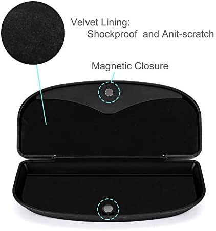 MOSISO Car Visor Sunglasses Case, Universal Automotive ABS Eyeglasses Holder Protective Box Clip Eyewear Hard Shell Storage Organizer with Magnetic Closure and Double Card Clamp, Piano Black