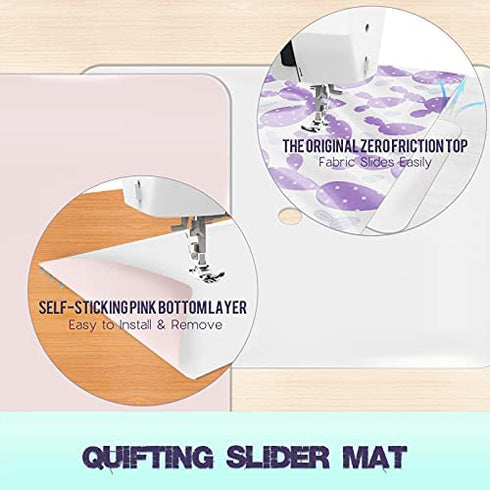Free Motion Quilting Supplies - Quilting Accessories,Sew Easy About Quilting Accessories and Quilting Slider Mat(11.5 Inch x 8 Inch)