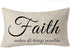 FELENIW Set of 4 Faith Love Hope Family Believe Blessed Living Learning Working Encourage Quote Cotton Linen Decorative Throw Pillow Cover Cushion Case Lumbar 12x20 inches