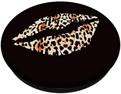 Cool Lips Kiss Me Leopard Cheetah Print PopSockets PopGrip: Swappable Grip for Phones & Tablets