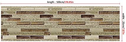 VANCORE Wall Sticker Home Decor Backsplash Wallpaper Bathroom Kitchen DIY Plain Design 20x500cm/7.87x197" Roll