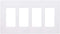 Lutron Claro 4 Gang Decorator/Rocker Wallplate, Gloss, White (1-Pack) | CW-4-WH