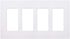Lutron Claro 4 Gang Decorator/Rocker Wallplate, Gloss, White (1-Pack) | CW-4-WH