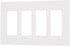 Lutron Claro 4 Gang Decorator/Rocker Wallplate, Gloss, White (1-Pack) | CW-4-WH