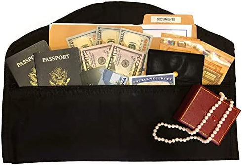 SafeSpot Hanger Diversion Safe Inside Pocket – Extra-Wide Zippered Opening to Hide Money Stash Jewelry Documents - Hidden Closet Safe for Home, Travel, Office, Dorm (Hanger Safe)