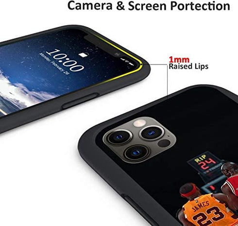 Legendary Basketball Theme Designed for iPhone 12 Pro Max Case, Fashion Slim Protective Anti Scratch Premium TPU Soft Cover, Compatible with iPhone 12 Pro Max 6.7 inch (Lebron-Jordan-Kobe)