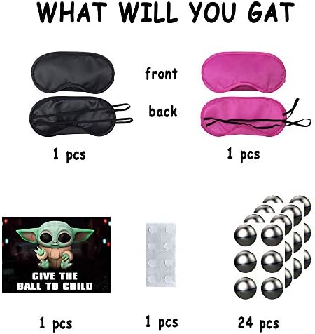 Baby Yoda Galaxy Wars Party Supplies,Pin The Balls on The Baby,Give The Balls to Child ,Outer Space Party Games,Large Poster with 24PCS Balls Stickers for Kid's Party Game